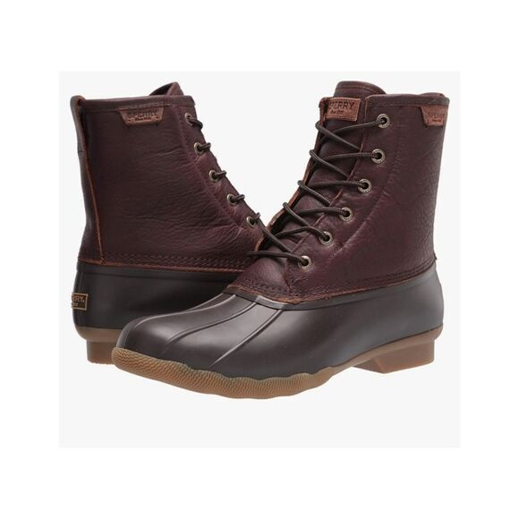 Sperry Mens Saltwater Duck Boot Blk/Amaretto Size 9.5 New - Picture 2 of 9